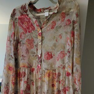 H&m floral chiffon dress maxi -  Bloggers fav!